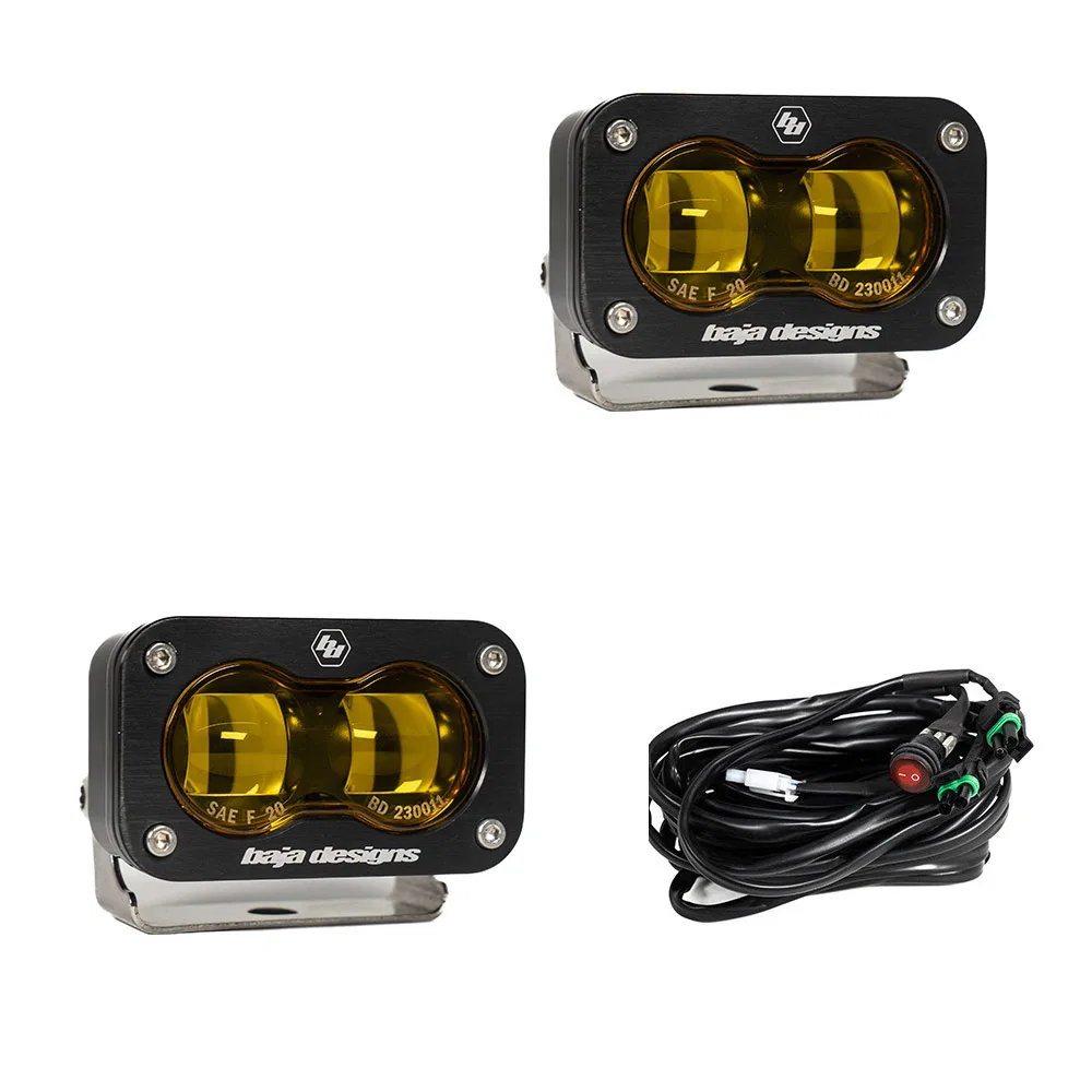 237811 – BAJA DESIGN Driving/ Fog Light, LED Rectangular Housing 12.42 Watt 1210 Lumens Amber Lens Black Housing Set ...